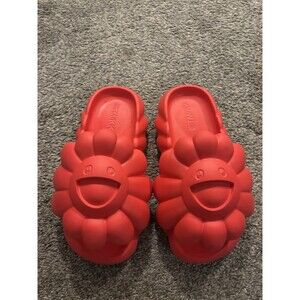 Takashi Murakami Ohana Full Bloom Slides Mens 8 Womens 9.5 Red Made in USA
